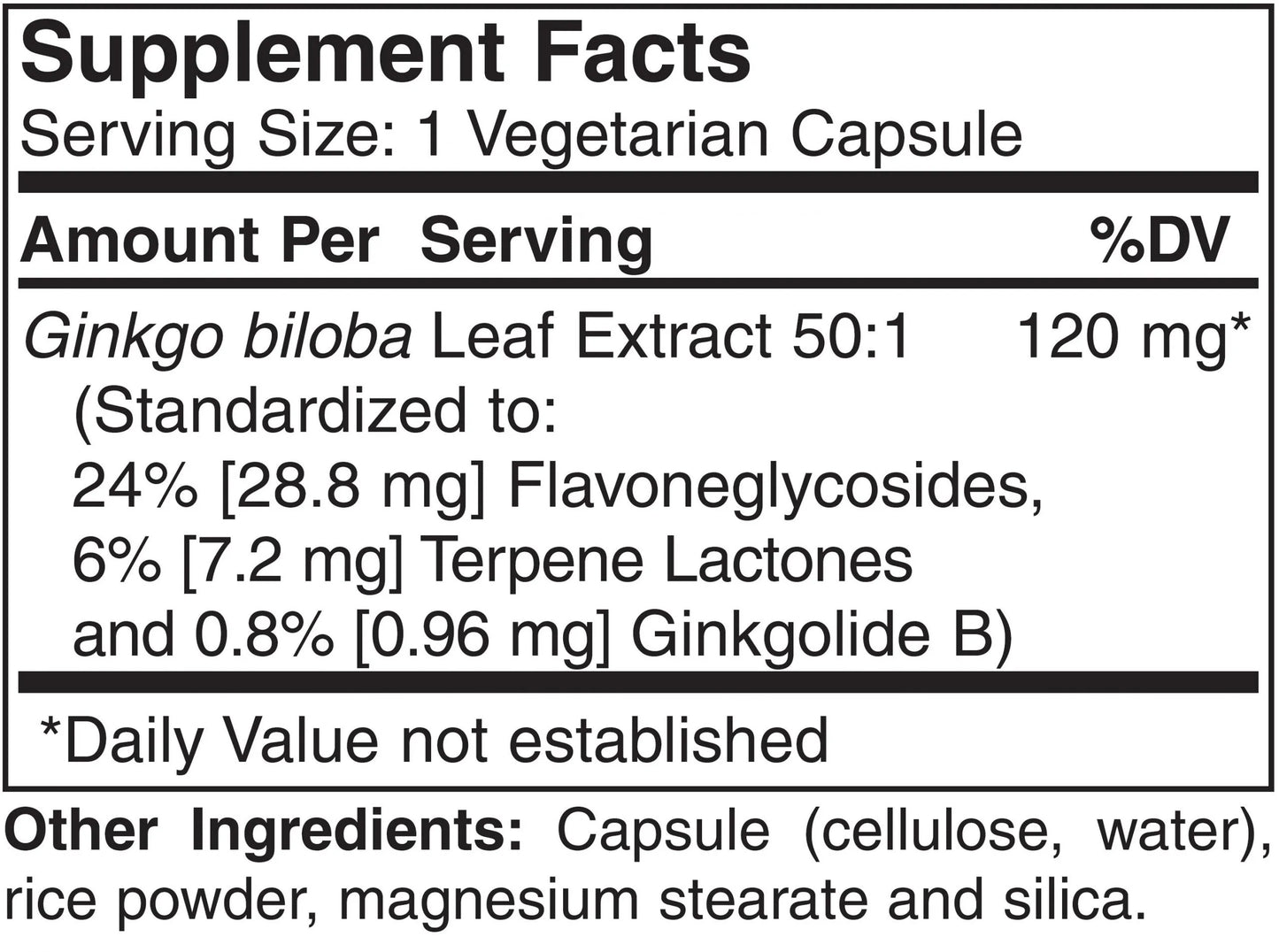 Ginkgo Biloba 50:1  120mg